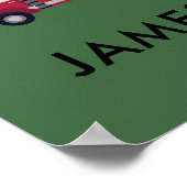 Fügen Sie Ihren Namen Red Fire LKW Personalisiert Poster (Ecke)