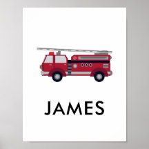 Fügen Sie Ihren Namen Red Fire LKW Personalisiert 