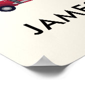 Fügen Sie Ihren Namen Red Fire LKW Personalisiert  Poster (Ecke)