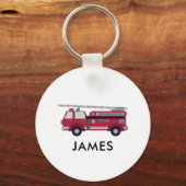 Fügen Sie Ihren Namen Red Fire LKW Personalisiert  Schlüsselanhänger (Vorderseite)
