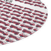 Fügen Sie Ihren Namen Red Fire LKW Personalisiert  Schneidebrett (Ecke)