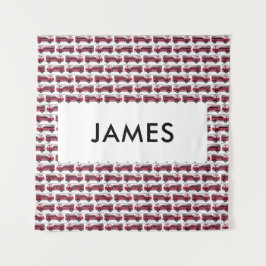 Fügen Sie Ihren Namen Red Fire LKW Personalisiert  Wandteppich