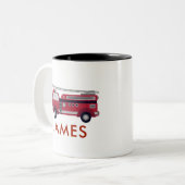 Fügen Sie Ihren Namen Red Fire LKW Personalisiert Zweifarbige Tasse (Vorderseite Links)