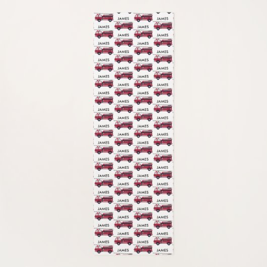 Fügen Sie Ihren Namen Red Fire LKW Personalisierte Yogamatte (Rückseite)