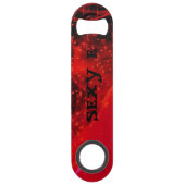 Fügen Sie Ihren Namen ROTER u. SCHWARZER Speed Flaschenöffner (Rückseite)