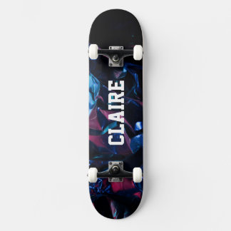 Fügen Sie Ihren Namen Schwarz Dunkel Cool hinzu Skateboard