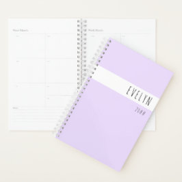 Fügen Sie Ihren Namen Skinny Schriftart Lavender 2 Planer