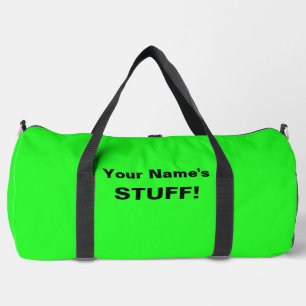 Fügen Sie Ihren Namen Text (1 oder 2 Zeilen) Fluro Duffle Bag