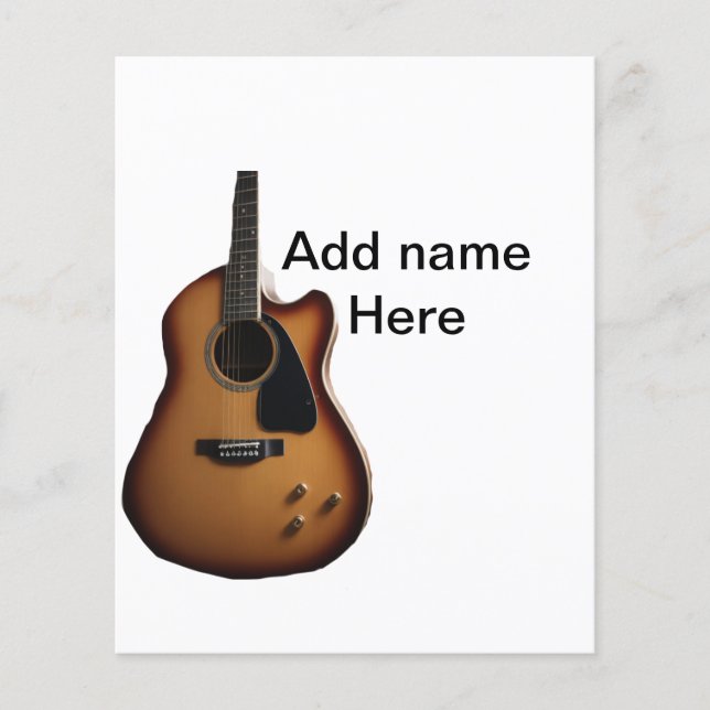 Fügen Sie Ihren Namen Text braun akustische Gitarr (Vorderseite)