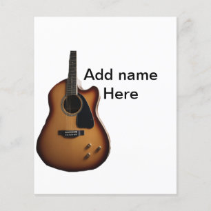 Fügen Sie Ihren Namen Text braun akustische Gitarr