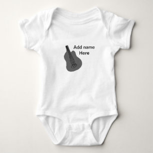 Fügen Sie Ihren Namen Text braun akustische Gitarr Baby Strampler