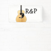 Fügen Sie Ihren Namen Text braun akustische Gitarr Banner (InSitu)