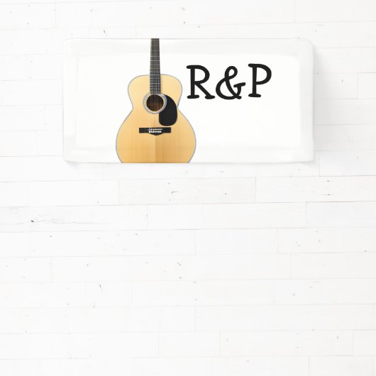 Fügen Sie Ihren Namen Text braun akustische Gitarr Banner (InSitu)