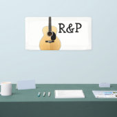 Fügen Sie Ihren Namen Text braun akustische Gitarr Banner (Messe)