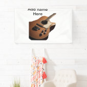 Fügen Sie Ihren Namen Text braun akustische Gitarr Banner (Insitu)
