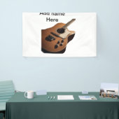 Fügen Sie Ihren Namen Text braun akustische Gitarr Banner (Messeveranstaltung)
