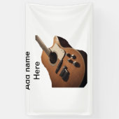 Fügen Sie Ihren Namen Text braun akustische Gitarr Banner (Vertikal)