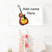 Fügen Sie Ihren Namen Text braun akustische Gitarr Banner (Insitu)