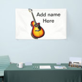 Fügen Sie Ihren Namen Text braun akustische Gitarr Banner (Messeveranstaltung)