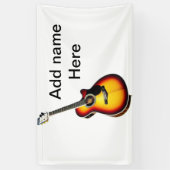 Fügen Sie Ihren Namen Text braun akustische Gitarr Banner (Vertikal)