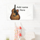 Fügen Sie Ihren Namen Text braun akustische Gitarr Banner (Insitu)