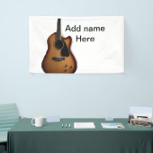 Fügen Sie Ihren Namen Text braun akustische Gitarr Banner (Messeveranstaltung)