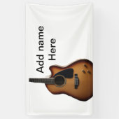 Fügen Sie Ihren Namen Text braun akustische Gitarr Banner (Vertikal)