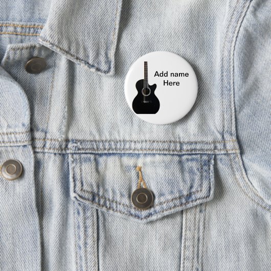 Fügen Sie Ihren Namen Text braun akustische Gitarr Button (Beispiel)