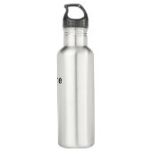 Fügen Sie Ihren Namen Text braun akustische Gitarr Edelstahlflasche (Rückseite)