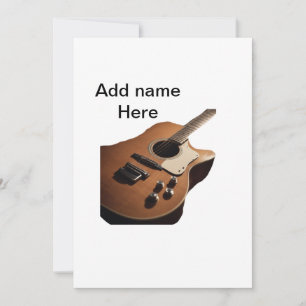 Fügen Sie Ihren Namen Text braun akustische Gitarr Einladung