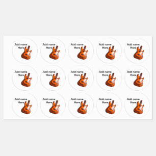 Fügen Sie Ihren Namen Text braun akustische Gitarr Etiketten