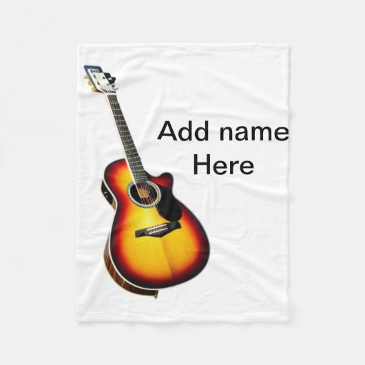 Fügen Sie Ihren Namen Text braun akustische Gitarr Fleecedecke (Vorderseite)