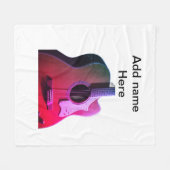 Fügen Sie Ihren Namen Text braun akustische Gitarr Fleecedecke (Vorderseite (Horizontal))