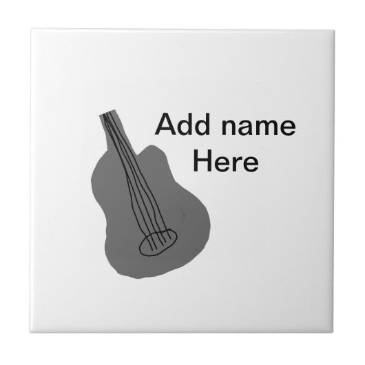 Fügen Sie Ihren Namen Text braun akustische Gitarr Fliese (Vorderseite)