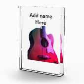 Fügen Sie Ihren Namen Text braun akustische Gitarr Fotoblock (Rechts)