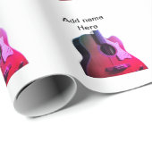 Fügen Sie Ihren Namen Text braun akustische Gitarr Geschenkpapier (Rolleneckpunkt)