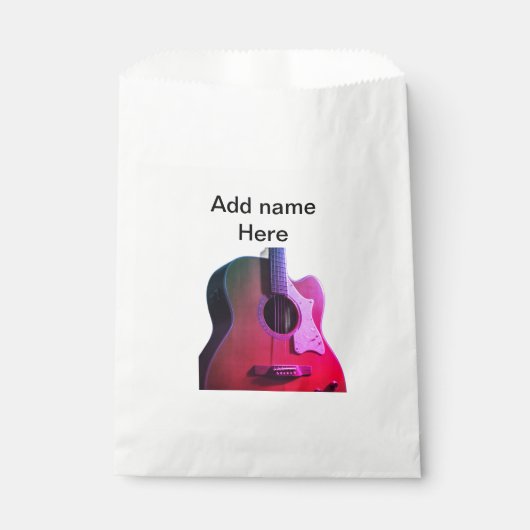 Fügen Sie Ihren Namen Text braun akustische Gitarr Geschenktütchen (Vorderseite)