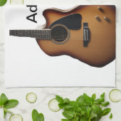 Fügen Sie Ihren Namen Text braun akustische Gitarr Geschirrtuch (Gefaltet)