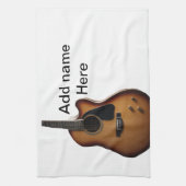Fügen Sie Ihren Namen Text braun akustische Gitarr Geschirrtuch (Vertikal)
