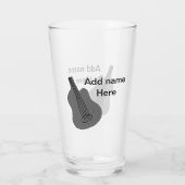 Fügen Sie Ihren Namen Text braun akustische Gitarr Glas (Rückseite)