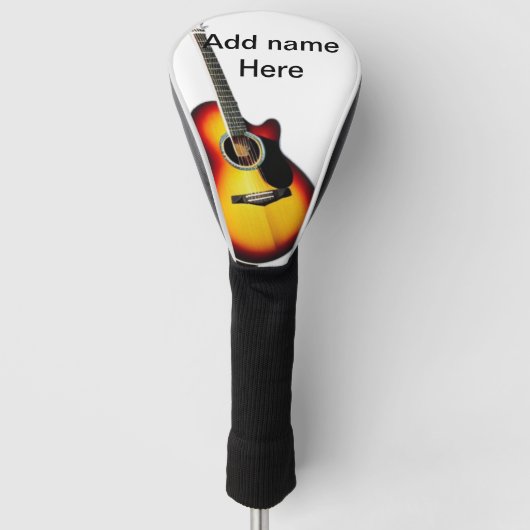 Fügen Sie Ihren Namen Text braun akustische Gitarr Golf Headcover (Vorderseite)