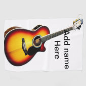 Fügen Sie Ihren Namen Text braun akustische Gitarr Golfhandtuch (Horizontal)