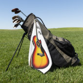 Fügen Sie Ihren Namen Text braun akustische Gitarr Golfhandtuch (Gras)
