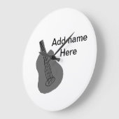 Fügen Sie Ihren Namen Text braun akustische Gitarr Große Wanduhr (Winkel)
