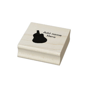 Fügen Sie Ihren Namen Text braun akustische Gitarr Gummistempel