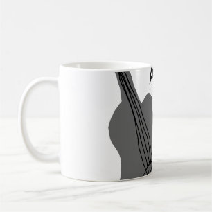 Fügen Sie Ihren Namen Text braun akustische Gitarr Kaffeetasse