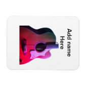 Fügen Sie Ihren Namen Text braun akustische Gitarr Magnet (Horizontal)