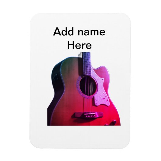 Fügen Sie Ihren Namen Text braun akustische Gitarr Magnet (Vertikal)