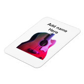 Fügen Sie Ihren Namen Text braun akustische Gitarr Magnet (Linke Seite)