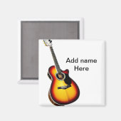 Fügen Sie Ihren Namen Text braun akustische Gitarr Magnet (Vorderseite/Rückseite)